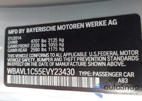 2014 BMW X1 xDrive28I z USA, uszkodzony, nr VIN WBAVL1C55EVY23430